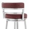 Armen Living Titana 26" Counter Height Swivel Red Faux Leather and Brushed Stainless Steel Bar Stool 840254335165 - alternate 7